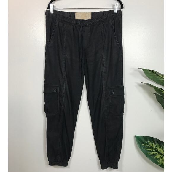 Bella Dahl Cargo Track Jogger Pants Black with Drawstring Womens Lyocell Capsule - Picture 1 of 13